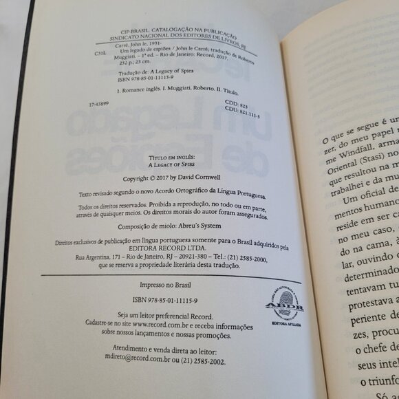 John Lecarre Book "Um Legado de Espioes" Written in Portuguese 1st Edition - Picture 8 of 11